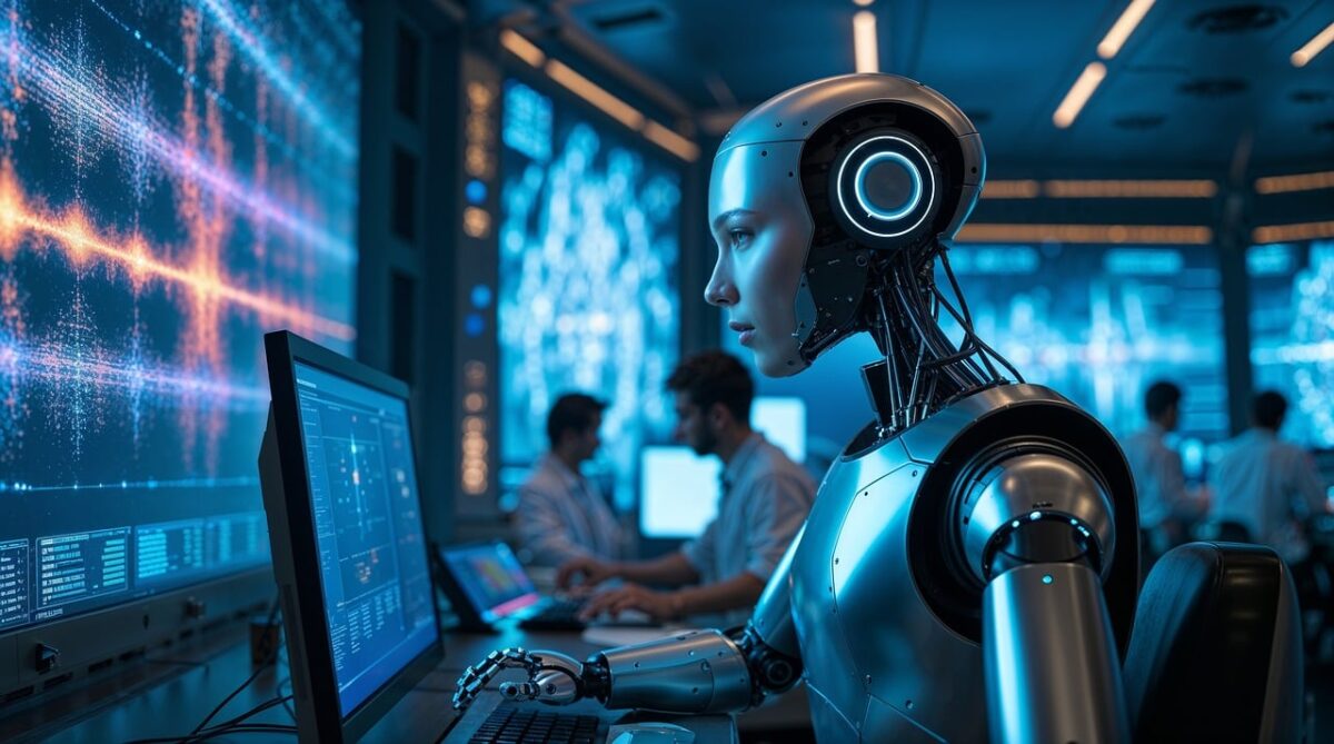 ai generated, automation, robot, artificial intelligence, technology, interface, mechanical engineering, technician, intelligent factory, digital, future, monitoring, phone, real time, manufacturing, network, operation, digitization, transformation, communication, computer science