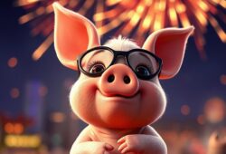 new year's day, piggy, celebration, new beginning, success, happiness, anniversary, 2025, fireworks, pyrotechnics, fireworks show, spark, night sky, dark, season, lucky pig, ai generated, silvester, winterbilder, silvesterbilder, neujahrsbilder, neujahr, neuanfang, erfolg, glück